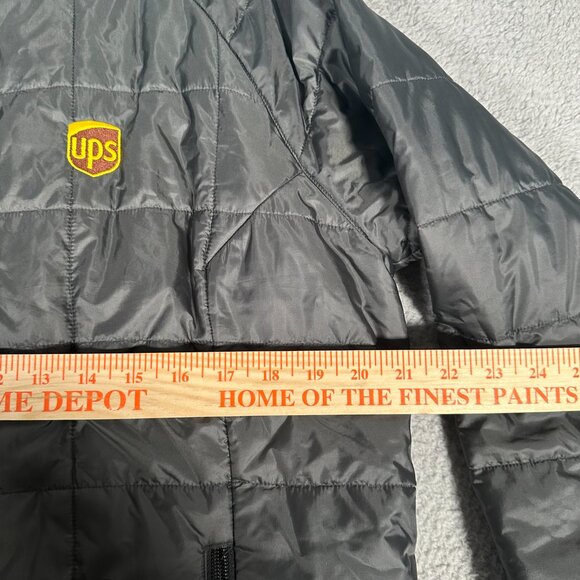 UPS Jacket Womens Large Gray Uniform Employee Full Zip Puffer Winter - Picture 4 of 9